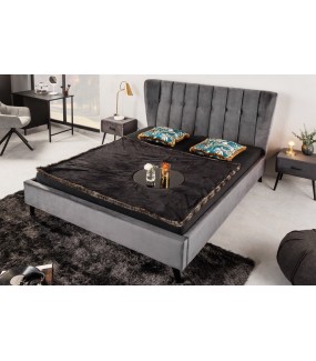 Łóżko BARTON 160 cm x 200 cm ciemnoszare do sypialni w stylu nowoczesnym.