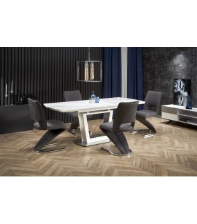 Designerski rozkładany stół BLANCO  sprawdzi się w salonie, pokoju dziennym, jadalni oraz kuchni.