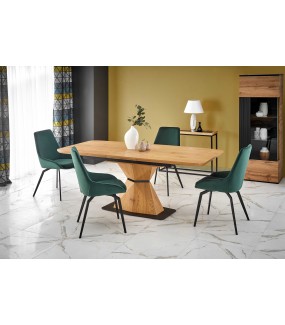 Stół rozkładany DIAMOND 160 cm - 220 cm w kolorze dąb złoty do salonu oraz jadalni w stylu klasycznym.