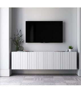 Stolik pod TV wiszący ELPIS 150 cm biały do salonu urządzonego w stylu nowoczesnym, klasycznym oraz glamour.