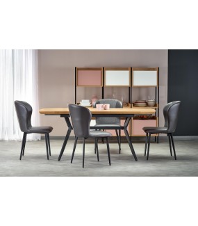 Stół rozkładany GUSTAVO 140 cm - 180 cm w kolorze dąb złoty do salonu w stylu industrialnym, przemysłowym oraz loftowym.
