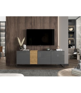Stolik pod TV VANTA w kolorze antracytowym świetnie wpisze się do salonu urządzonego w stylu nowoczesnym.