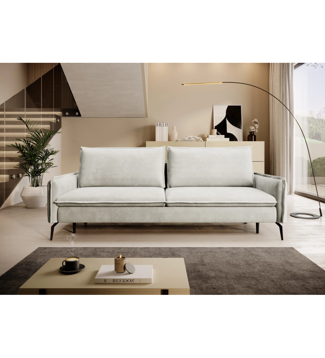 Sofa rozkładana GLOSSY 223 cm z funkcją spania do salonu urządzonego w stylu nowoczesnym oraz klasycznym.
