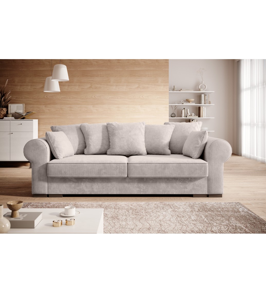 PROMOCJA Sofa rozkładana CORNELIA 256 cm z funkcją spania do salonu urządzonego w stylu nowoczesnym.