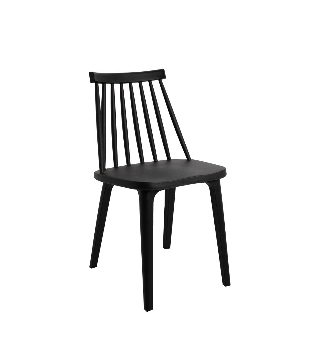 Krzesło RIBS czarne do salonu urządzonego w stylu nowoczesnym oraz klasycznym.
