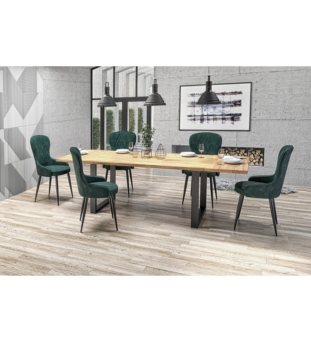 Stół RADUS 140 cm drewno dąb  do salonu w stylu industrialnym, przemysłowym oraz loftowym.