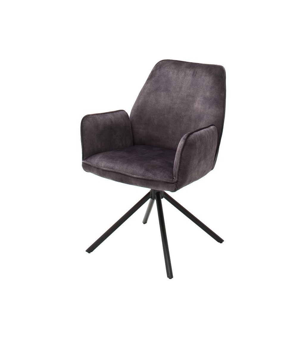 Krzesło obrotowe OTTAWA II z podłokietnikami w kolorze antracytowym do salonu urządzonego w stylu nowoczesnym.