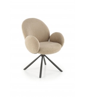 Krzesło TONGA Bouclé beżowe do salonu, jadalni oraz kuchni w stylu nowoczesnym, klasycznym oraz skandynawskim.