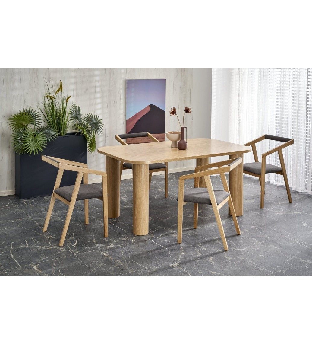 Stół rozkładany ELEFANTE 160 cm - 240 cm w kolorze dąb naturalny do salonu urządzonego w stylu skandynawskim.