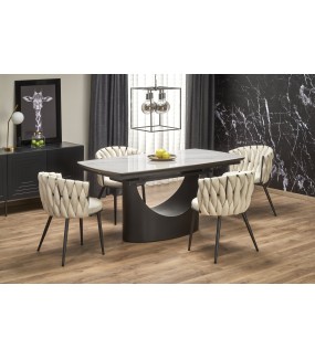 Stół rozkładany OSMAN 160 cm - 220 cm ceramika w optyce marmuru do salonu urządzonego w stylu nowoczesnym oraz klasycznym.