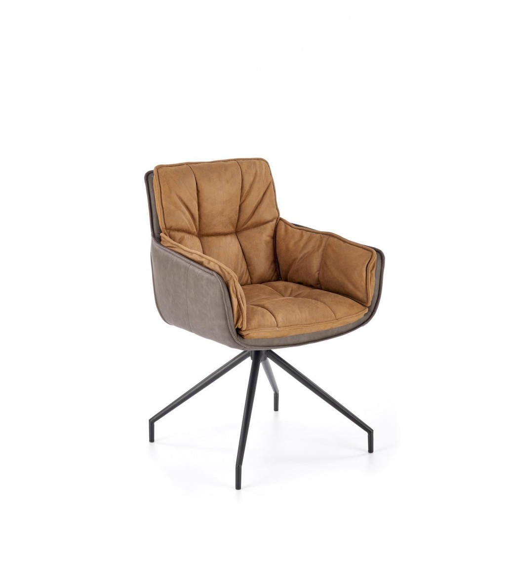 Krzesło GROVE brązowe do salonu urządzonego w stylu nowoczesnym.