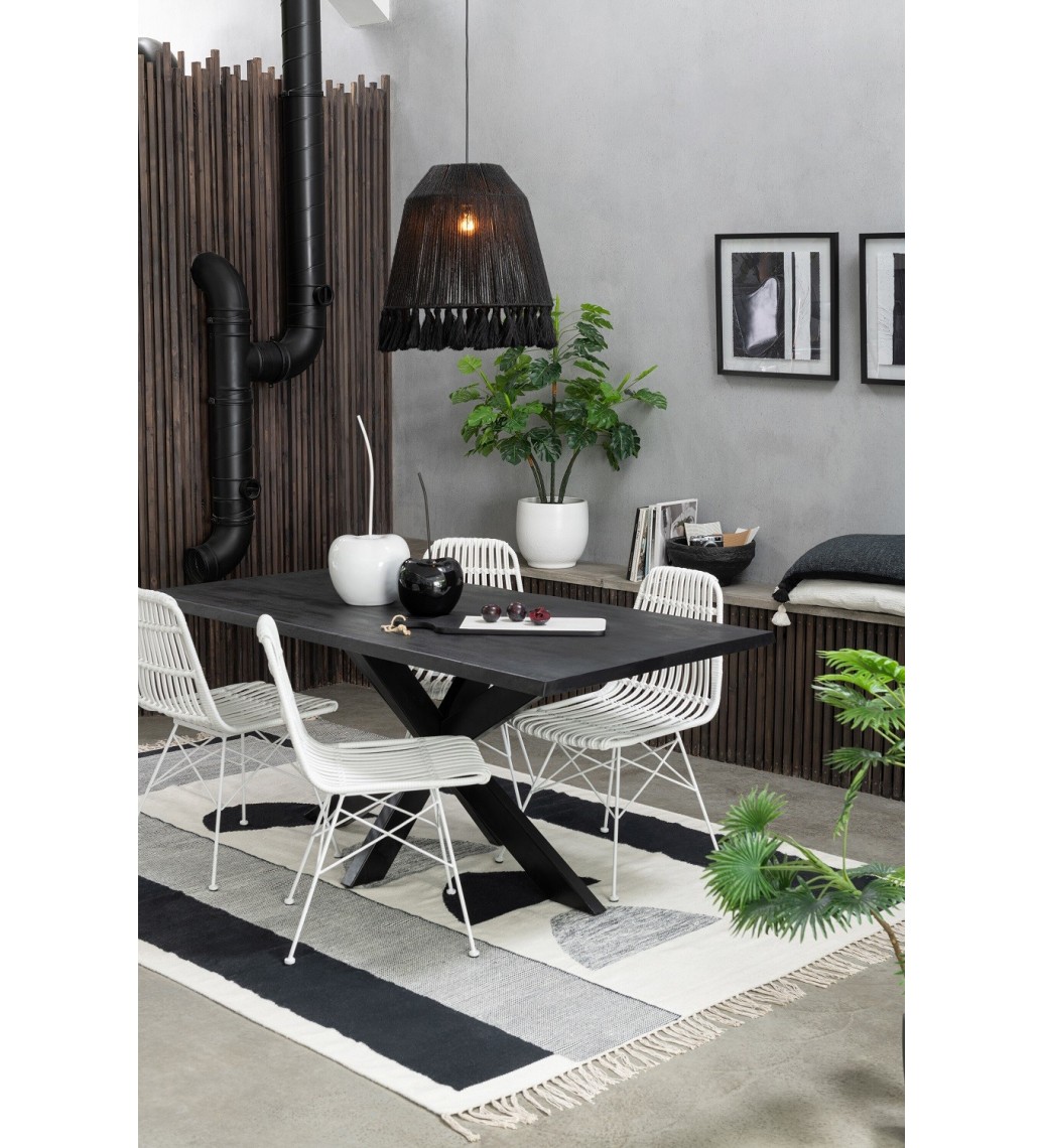Stół GERARD 180 cm drewno mango czarny do salonu urządzonego w stylu industrialnym, przemysłowym oraz loftowym.