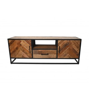 Stolik pod Tv VERONA 150 cm drewno mango do salonu urządzonego w stylu industrialnym, przemysłowym oraz loftowym.