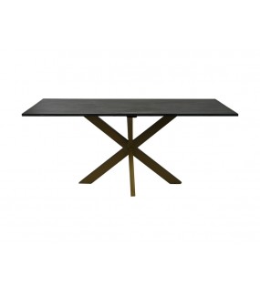 Stół MOZZA 180 cm czarny marmur do salonu, kuchni oraz jadalni urządzonych w stylu industrialnym.