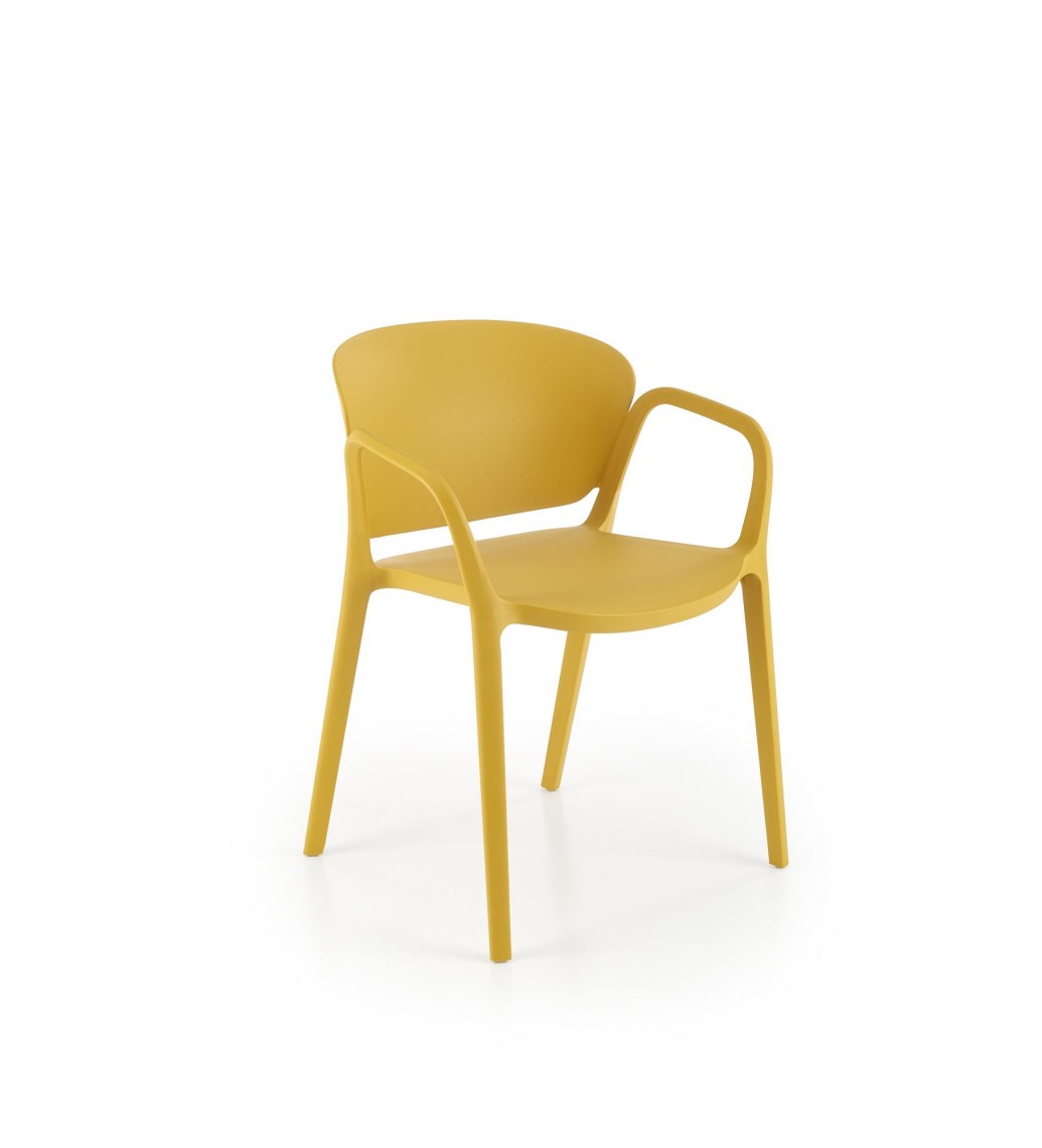 Krzesło NATI z podłokietnikami musztardowe do salonu, jadalni oraz kuchni w stylu nowoczesnym, klasycznym oraz skandynawskim.