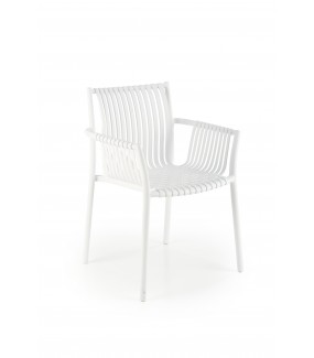 Krzesło ELIAN z podłokietnikami białe do salonu urządzonego w stylu nowoczesnym, klasycznym oraz skandynawskim.