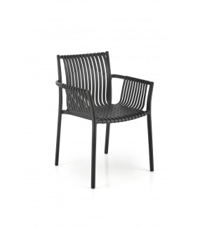 Krzesło ELIAN z podłokietnikami czarne do salonu urządzonego w stylu nowoczesnym, klasycznym oraz skandynawskim.