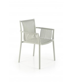 Krzesło ELIAN z podłokietnikami szare do salonu urządzonego w stylu nowoczesnym, klasycznym oraz skandynawskim.