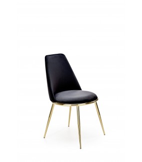 Krzesło TANGA czarne do salonu, jadalni oraz kuchni w stylu glamour.