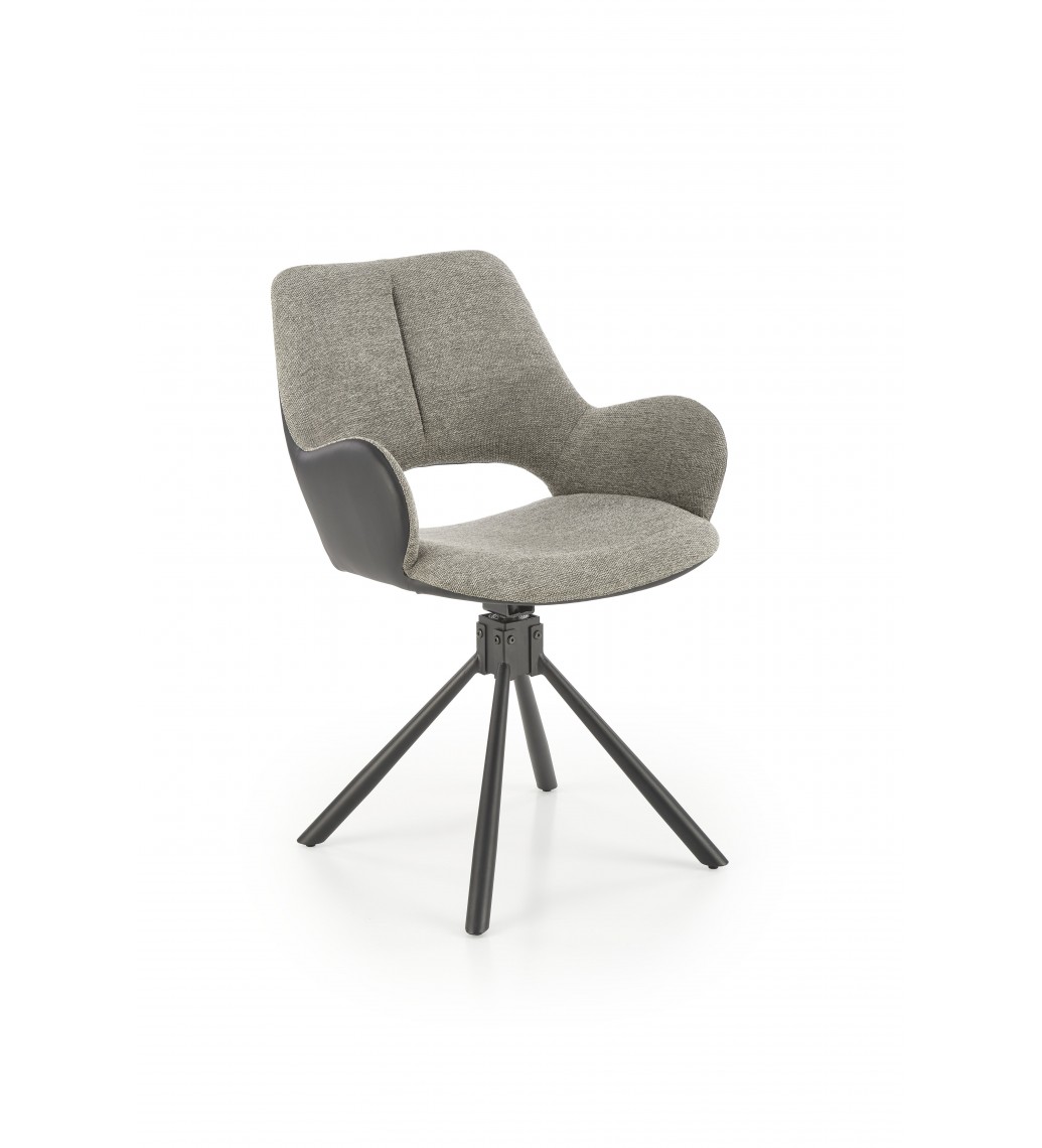 Krzesło BROMI obrotowe 360 stopni szare do salonu urządzonego w stylu nowoczesnym oraz klasycznym.
