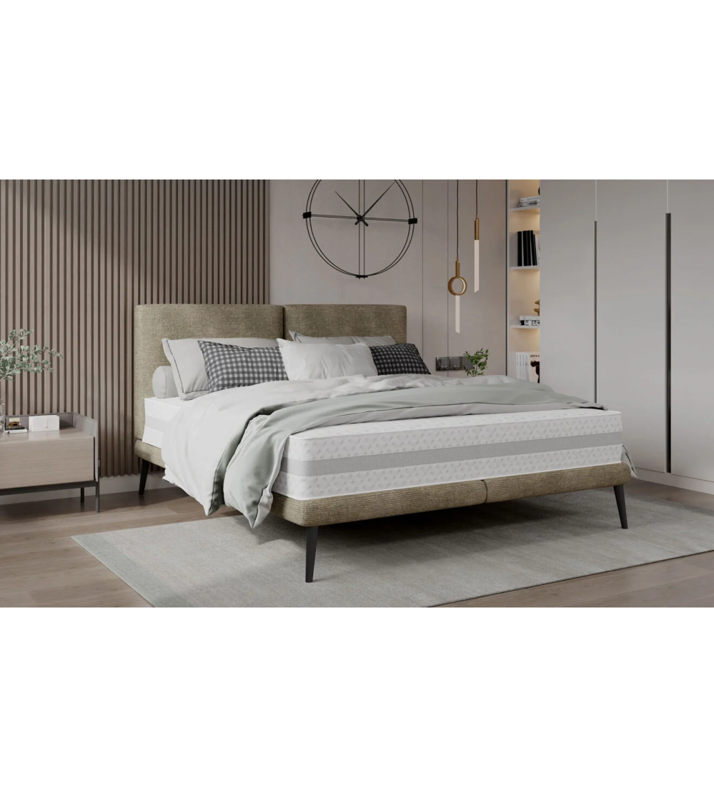 Piękne łóżko do sypialni urządzonej w stylu nowoczesnym.