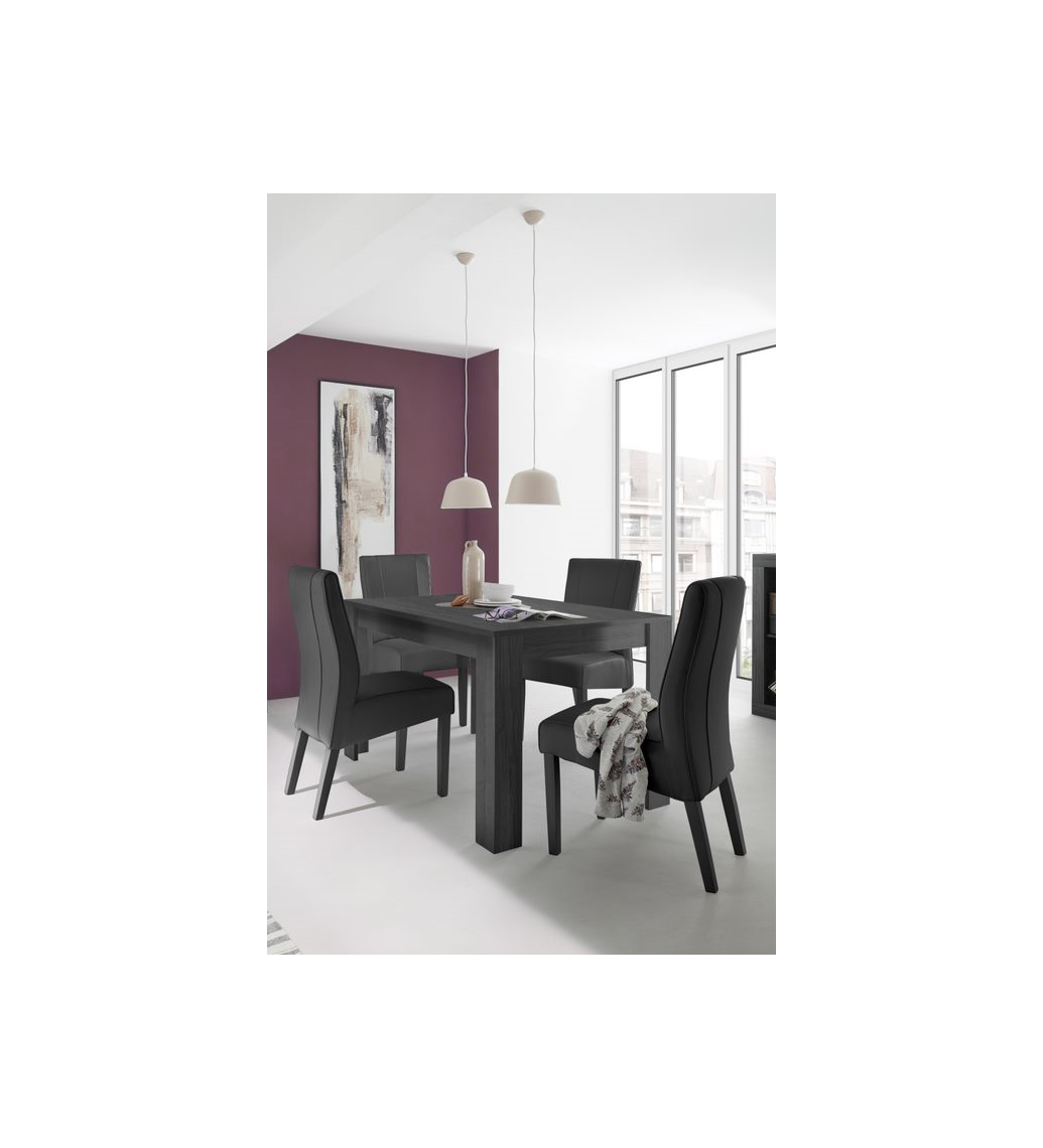 Piękny Stół RIMINI 180 cm czarny do salonu i jadalni w stylu industrialnym.