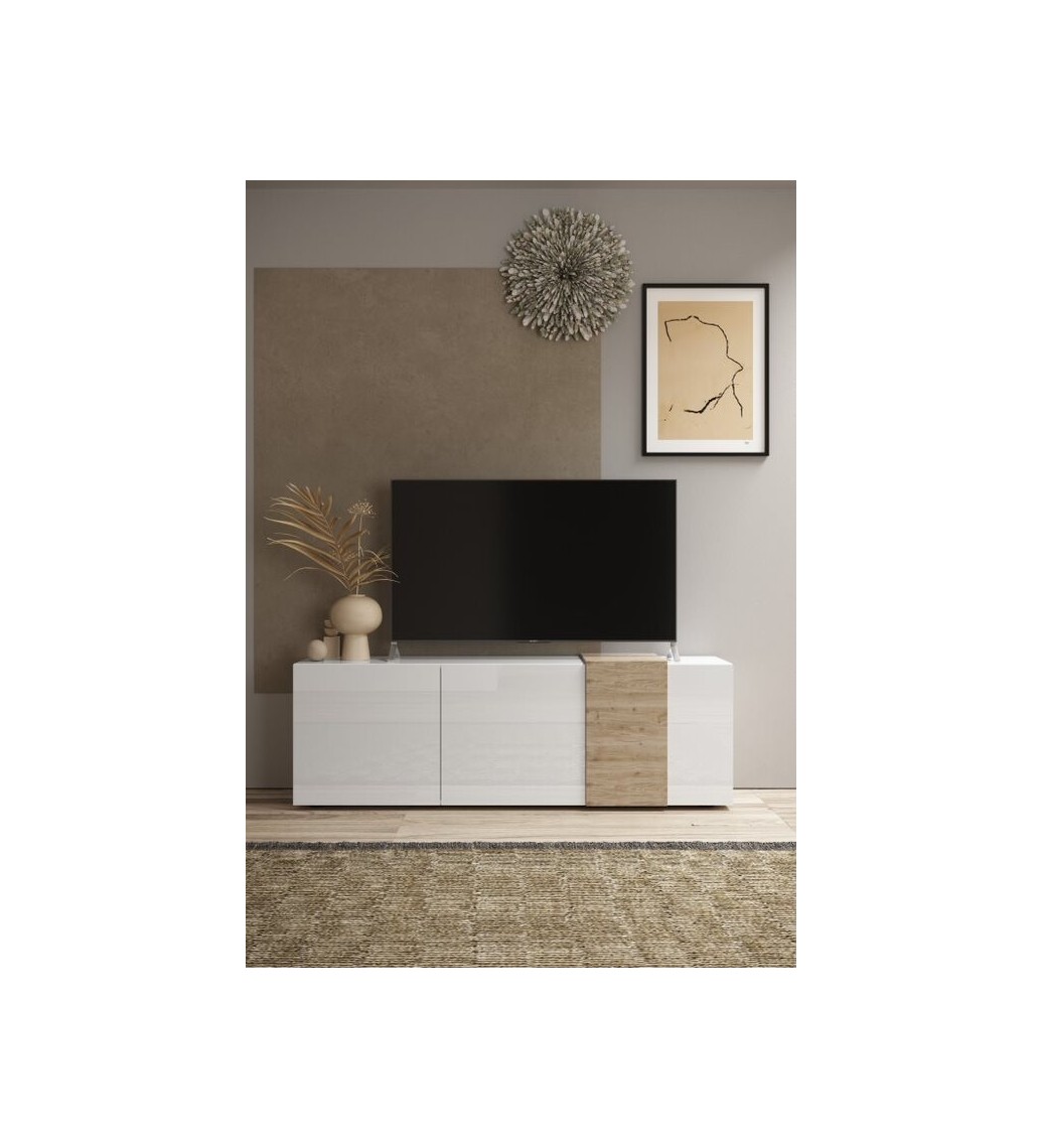 Stolik pod TV VENUS 181 cm biały z dodatkiem koloru Cadiz
