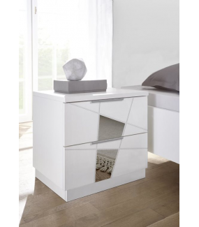 Komplet 2 szt szafek nocnych VITTORIA 51 cm białe do sypialni urządzonych w stylu nowoczesnym oraz klasycznym.