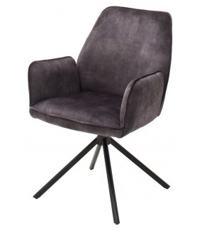 Krzesło obrotowe OTTAWA II z podłokietnikami w kolorze antracytowym do salonu urządzonego w stylu nowoczesnym.