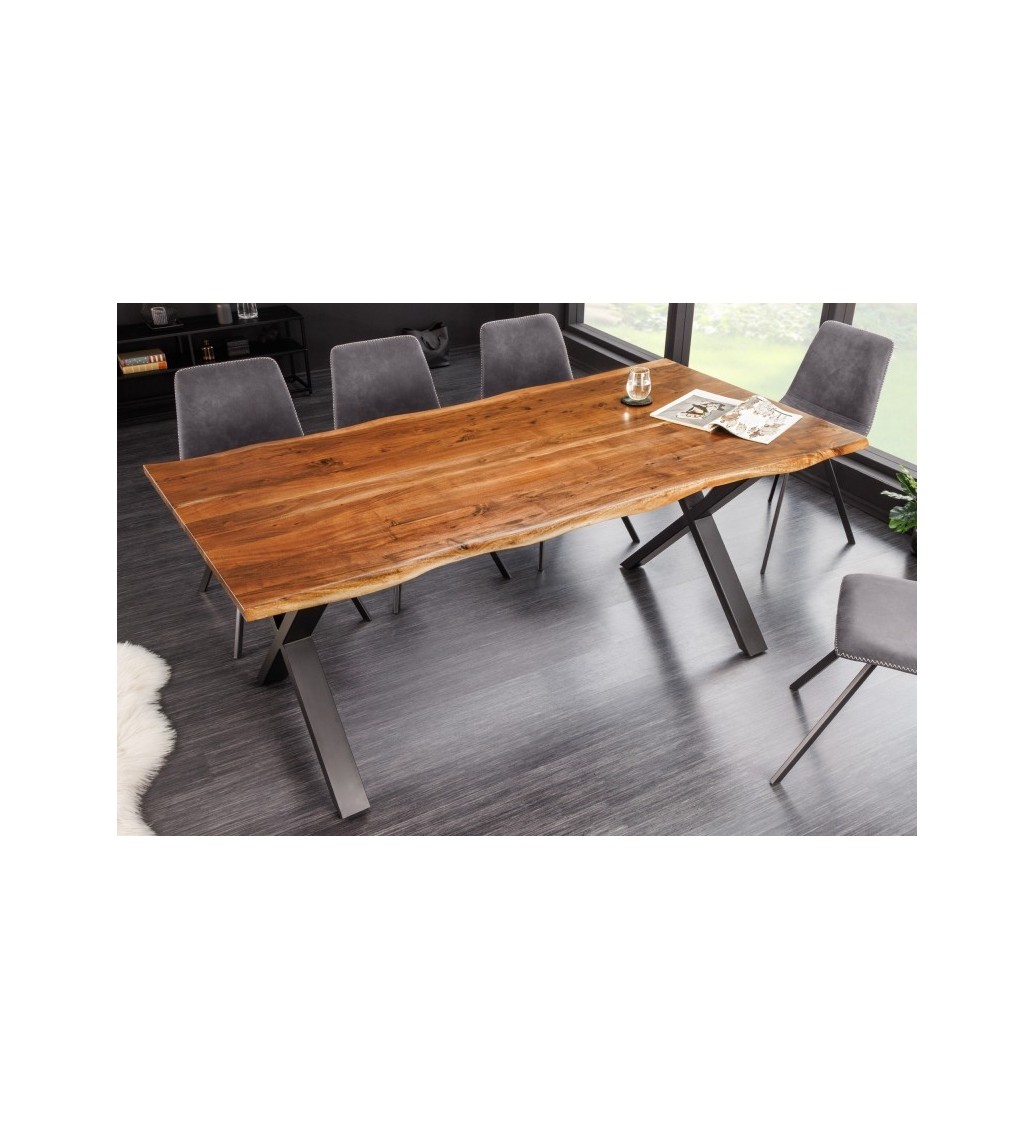 Stół ARKTYKA Mammut X 180 cm drewno akacja do salonu urządzonego w stylu industrialnym, przemysłowym oraz loftowym.