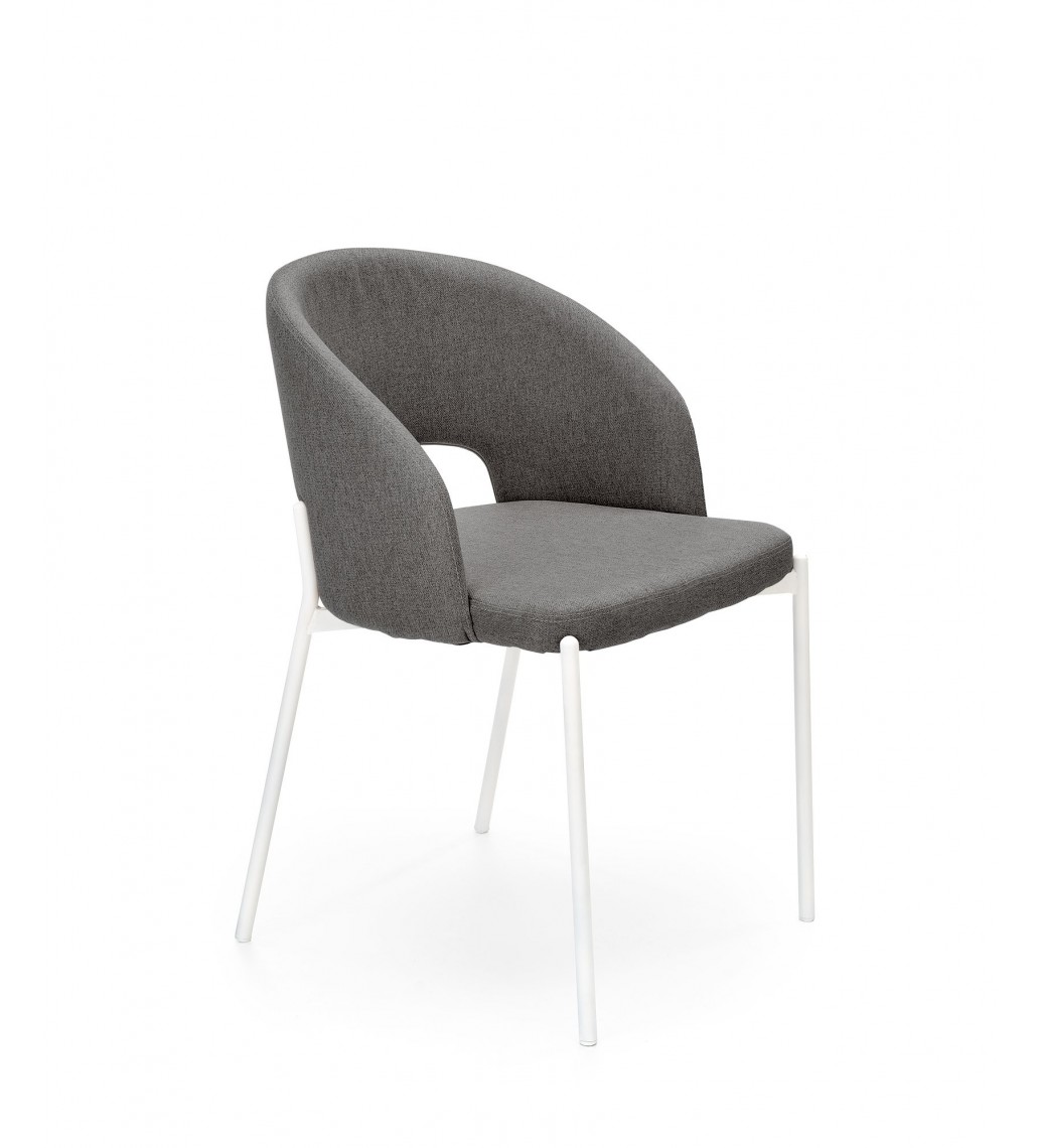 Designerski model krzesła z serii KIWU cechuje solidna konstrukcja zapewniająca komfort użytkowania.