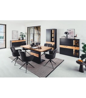 Stół rozkładany CESENA 180 cm - 280 cm Czarnoszara do salonu oraz jadalni w stylu industrialnym.