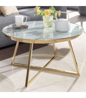 Piękny, okrągły stolik kawowy ALEGRE do salonu w stylu nowoczesnym oraz glamour.