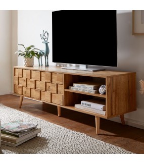 Industrialny stolik pod TV CREMONA do salonu urządzonego w stylu industrialnym, przemysłowym oraz loftowym.