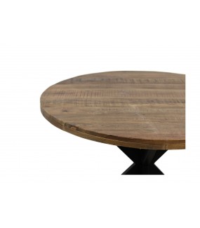 Stół MELBOURNE 100 cm drewno mango świetnie sprawdzi się w salonie, pokoju, jadalni w stylu industrialnym.