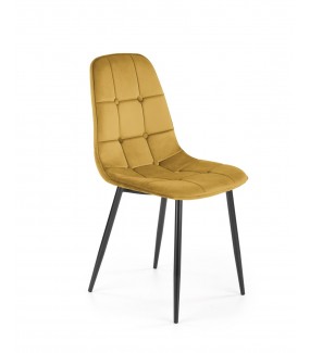 Krzesło LAGUS musztardowe do salonu w stylu nowoczesnym, klasycznym oraz glamour.