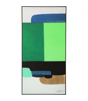 Obraz Abstract Shapes 73 cm x 143 cm zielony do salonu.
