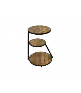 Stolik boczny Iron Craft 50 cm drewno mango do salonu w stylu industrialnym, przemysłowym oraz loftowym.