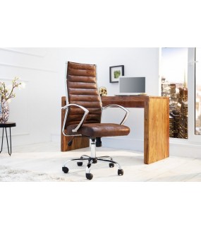 Piękny fotel biurowy Hasting w kolorze brązowym do nowoczesnego biura oraz gabinetu.
