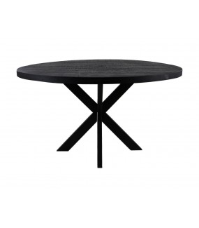 Stół MELBOURNE 100 cm czarny do salonu, jadalni czy pokoju w stylu industrialnym.