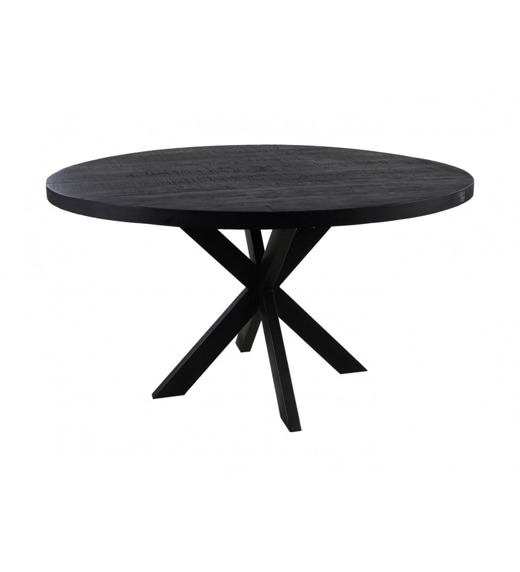 Stół MELBOURNE 100 cm czarny do salonu, jadalni czy pokoju w stylu industrialnym.