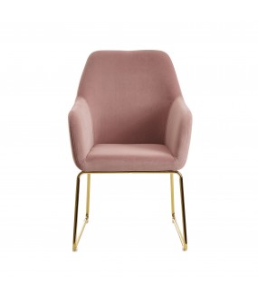 Wygodne krzesło VITRE z podłokietnikami do salonu w stylu glamour.