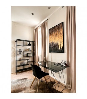 Biurko szklane POLAR 135 cm czarne do gabinetu czy biura domowego w nowoczesnym stylu.