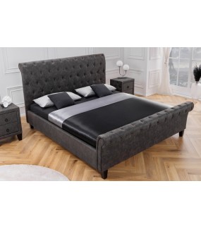 Łóżko MORLAND Kensington  180 cm x 200 cm ciemnoszare do sypialni w stylu Chesterfield.