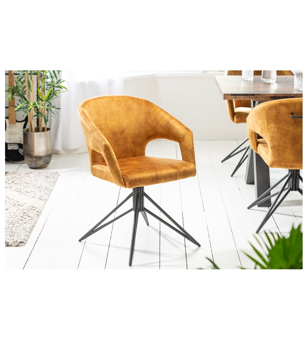 Krzesło Obrotowe Etna musztardowo-żółte