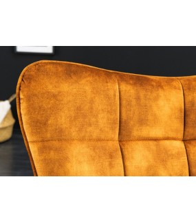 Piękny  musztardowy fotel RAMIRO scandinavia do salonu, pokoju
