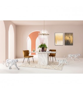 Stół Artistico 160 cm w optyce marmuru do jadalni w stylu glam.