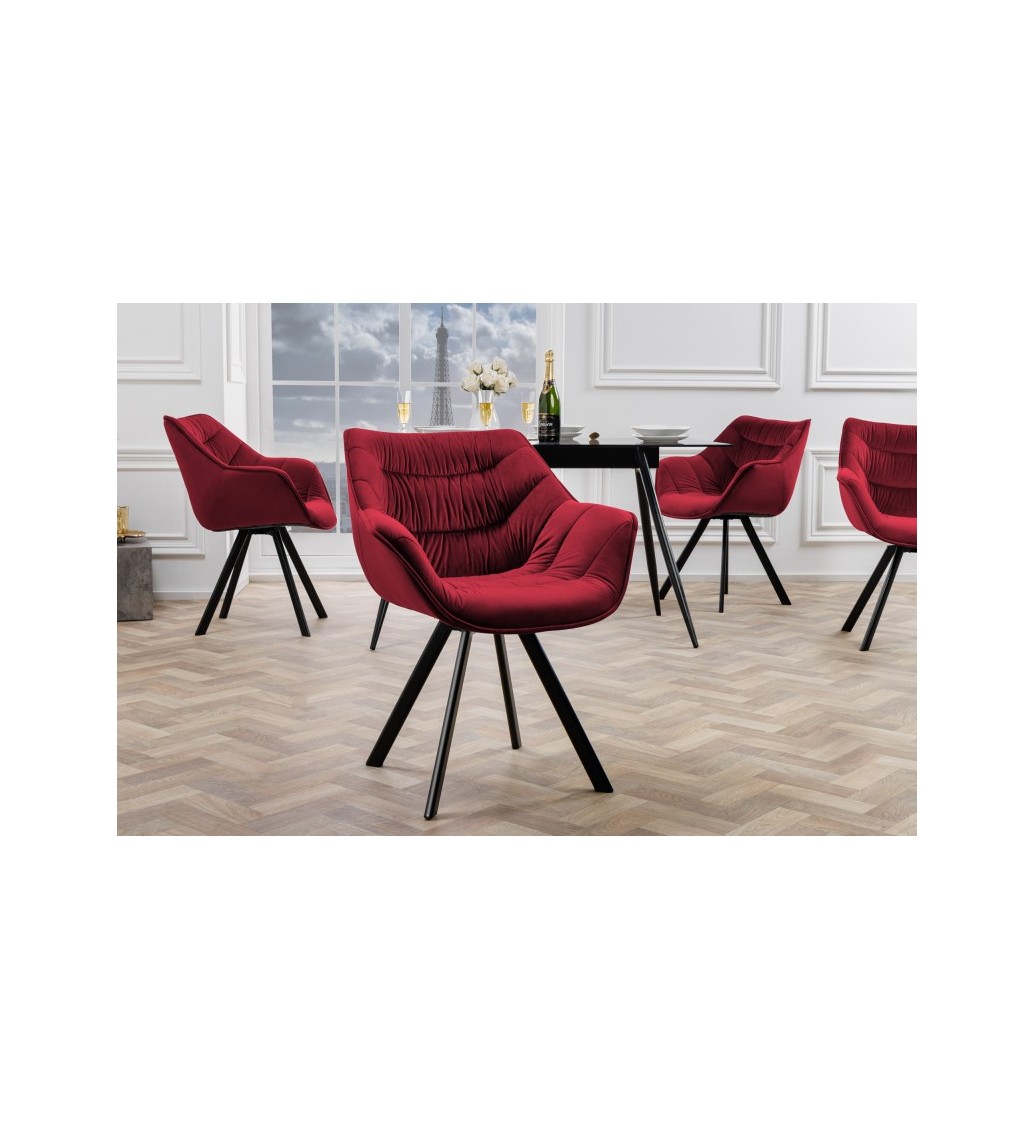 Krzesło designerskie The Dutch Comfort bordowo-czerowone