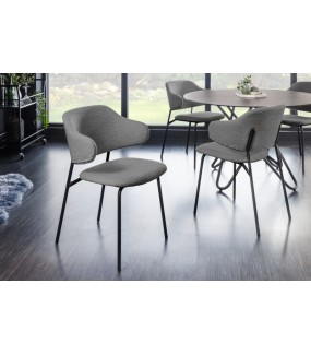 Krzesło RONSE Bouclé szare do salonu, jadalni oraz kuchni w stylu nowoczesnym oraz klasycznym.