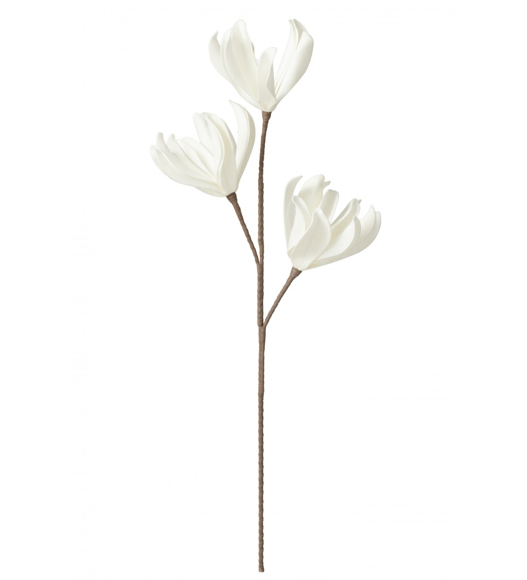 Oryginalny sztuczny kwiat Eva w kolorze białym do nowoczesnych wnętrz.